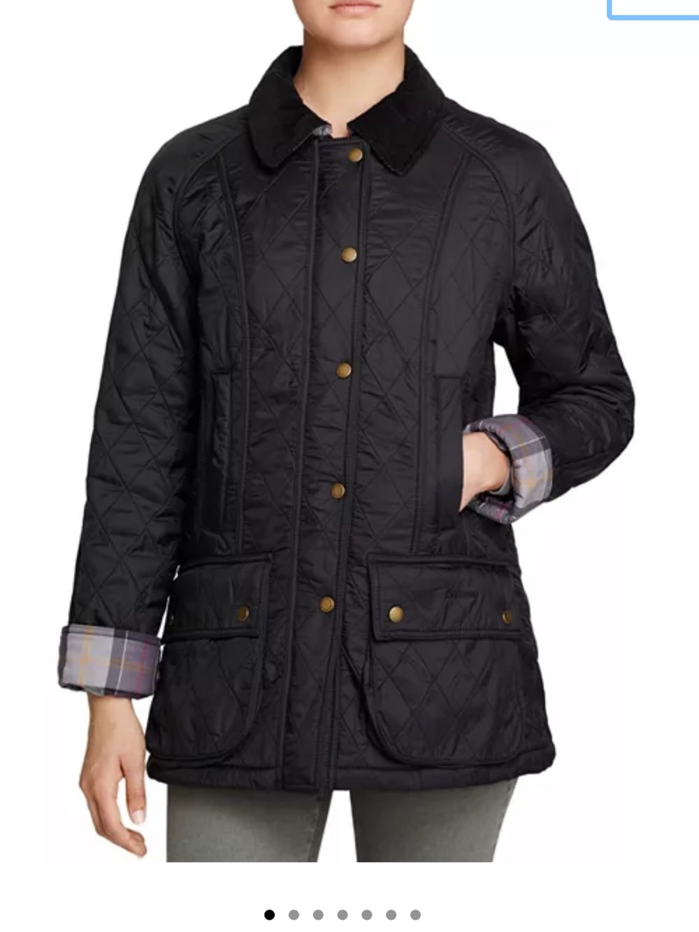 Barbour Flyweight Cavalry Quilted Jacket Utility Jacket Black Size 6